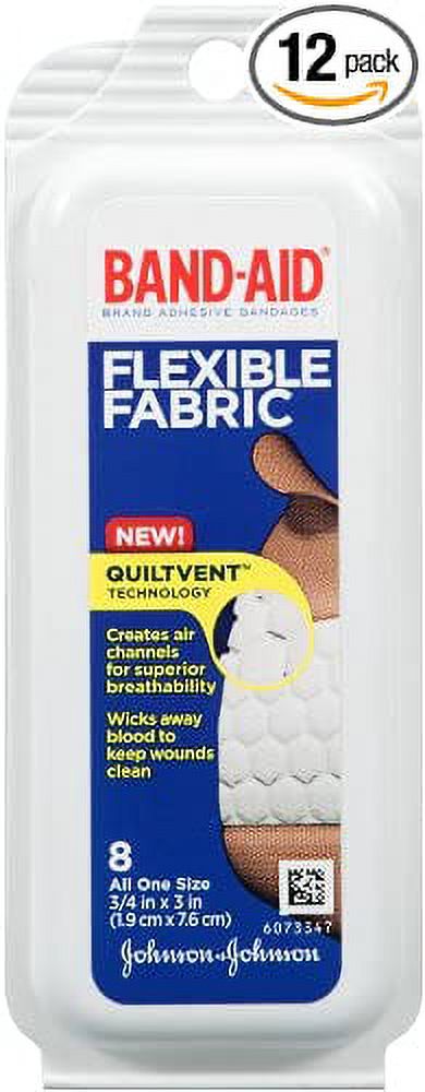 Band-Aid Flex Fabric Travel Pack - 8 Count, Pack of 12